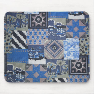 Blue Patchwork Mousepad Musmatta