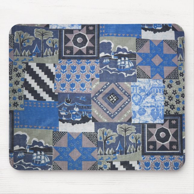 Blue Patchwork Mousepad Musmatta (Framsidan)