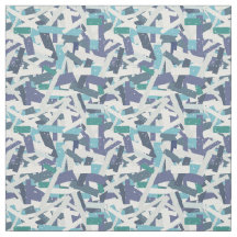 Blue Patchwork Rand Mönster