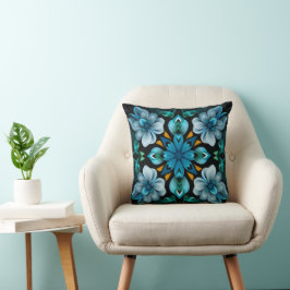 Blue Pattern Throw Pillow Kudde