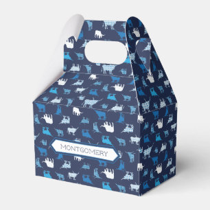 Blue Patterned Longhorns Mönster Presentaskar