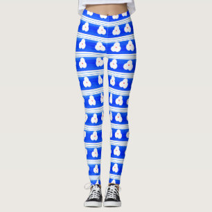 Blue Patterned Yoga Byxor