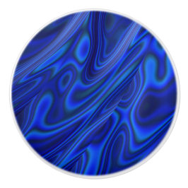 Blue Paua Abalone Snäcka Fractal Abstrakt Mönster Knopp
