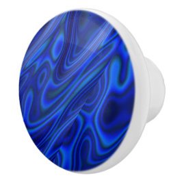 Blue Paua Abalone Snäcka Fractal Abstrakt Mönster Knopp