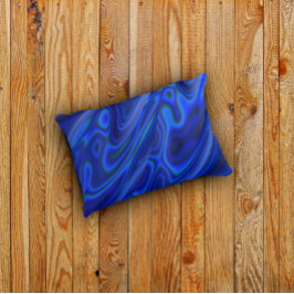 Blue Paua Abalone Snäcka Fractal Abstrakt Mönster Prydnadskudde