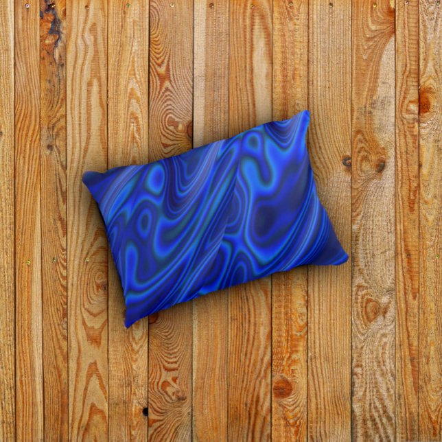 Blue Paua Abalone Snäcka Fractal Abstrakt Mönster Prydnadskudde (Skapare uppladdad)