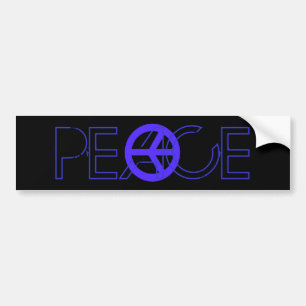 Blue Peace Bumper Sticker Bildekal