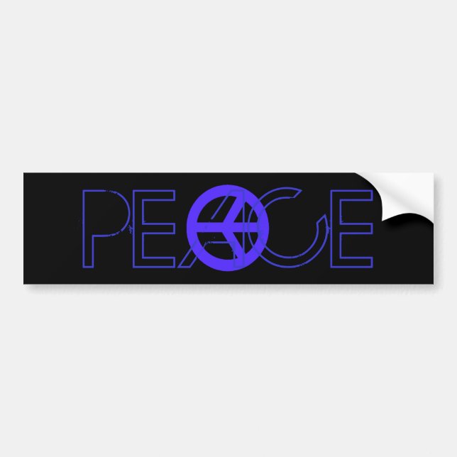Blue Peace Bumper Sticker Bildekal (Framsidan)