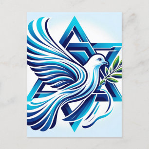 Blue Peace Dove och David Star Vykort
