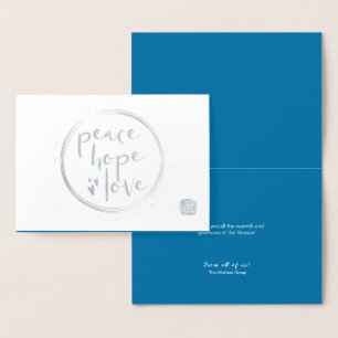 Blue Peace hope kärlek Business logotyp jul, Folierat Kort