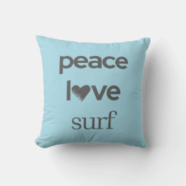 Blue Peace Love Surf | Reversibelt strandhus Kudde