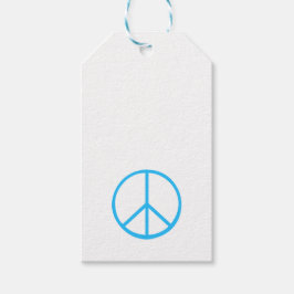 Blue Peace Sign Modern Retro Fun Presentetikett