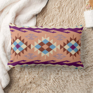 Blue Peach Violet Oriental Kilim Matta Lumbarkudde