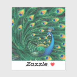 Blue Peacock Bird Klistermärken