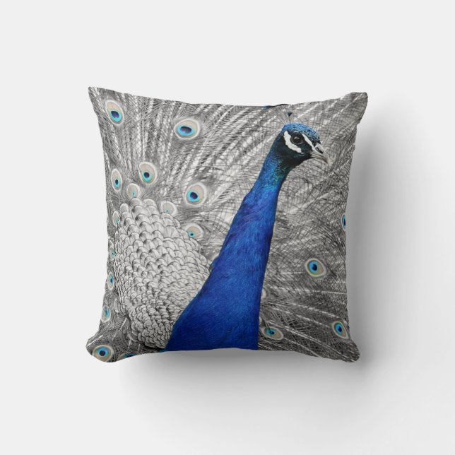 Blue Peacock Dekorativ kudde (Framsida)