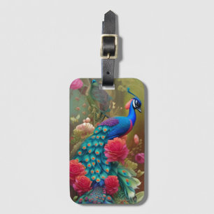 Blue Peacock i Rosa ros Garden Bagagebricka
