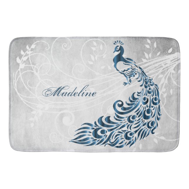 Blue Peacock Personlig Bath Mat Badrumsmatta (Framsidan)