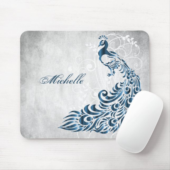 Blue Peacock Personlig Mousepad Musmatta (Med mus)