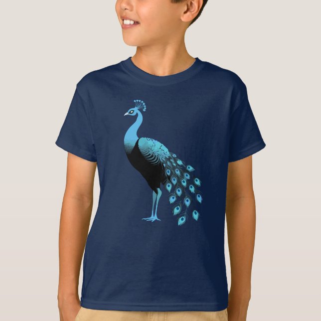 Blue Peacock T Shirt (Framsida)