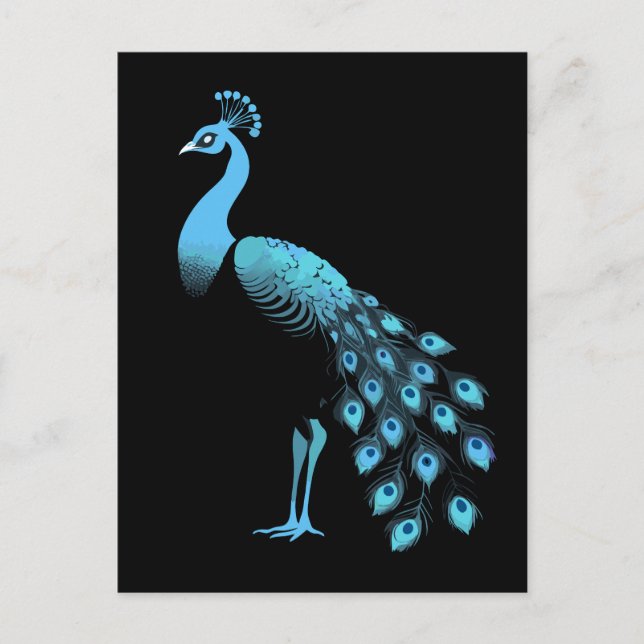Blue Peacock Vykort (Framsida)