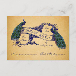 Blue Peacocks Vintage bröllop OSA KORT