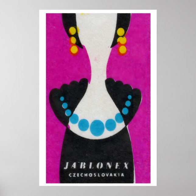 Blue Pearl Necklace - Matchbox Print - Czech Wall Poster (Framsidan)