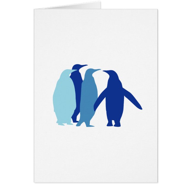 Blue Penguins Hälsningskort (Framsidan)