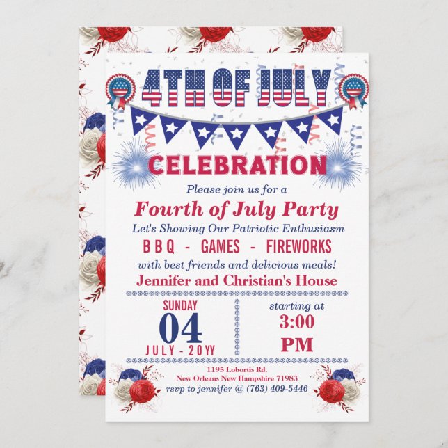 Blue Pennant String Flaggor 4:e juli Party (Fram/baksida)