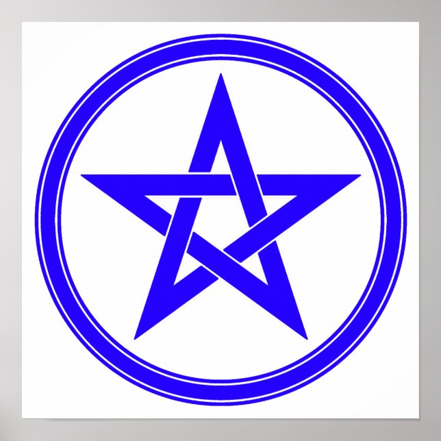 Blue Pentacle Pentagram Poster (Framsidan)