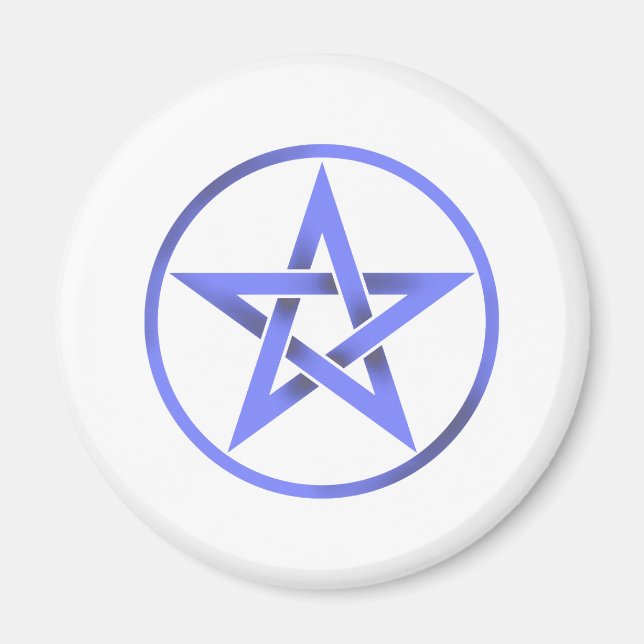 Blue Pentagram Pentacle Magnet (Framsidan)