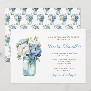 Blue Peonies Mason Burk Möhippa Inbjudningar