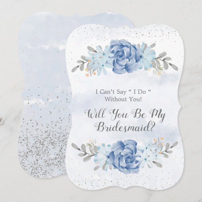 Blue Peony kommer att bli mina Inbjudningskort. Inbjudningar (Fram/baksida)