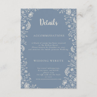 Blue Periwinkle Wildflower Wedding Details Tilläggskort
