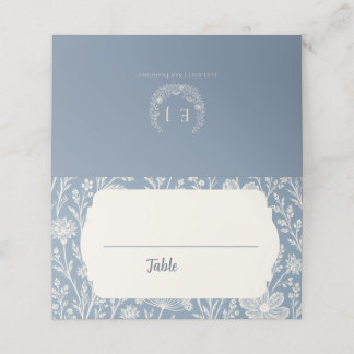Blue Periwinkle Wildflower Wedding Place Card Placeringskort