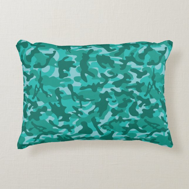 Blue Persian Camouflage Prydnadskudde (Framsidan)