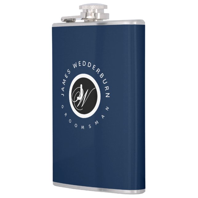 Blue Personalize Groomsman Wedding Favor Fickplunta (Vänster)