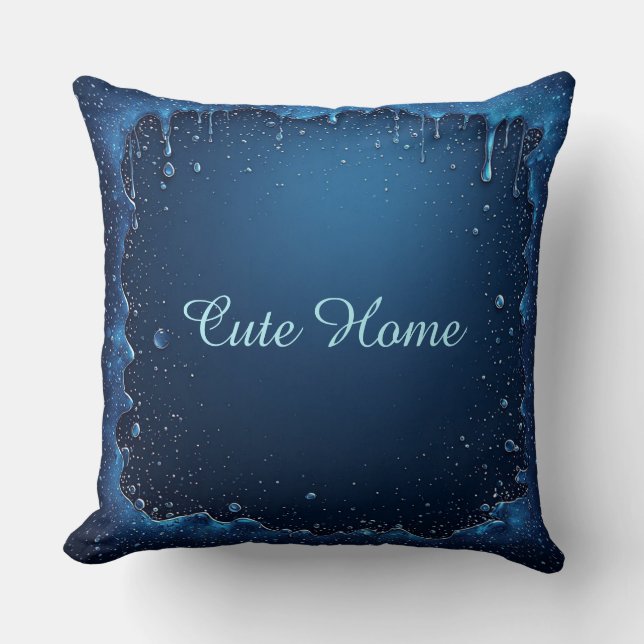 Blue Personalized Name Custom Gift Kudde (Framsida)