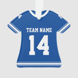 Blue Personlig Football Jersey Photo Ornament