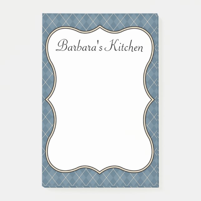 Blue Personlig Kitchen Anteckningsblock Gift Post-it Block (Framsida)