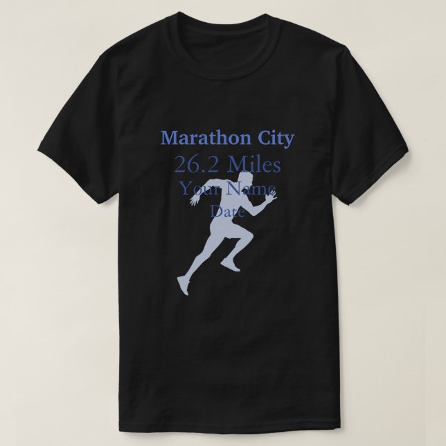 Blue Personlig Marathon Springer T-Shirt (Design framsida)