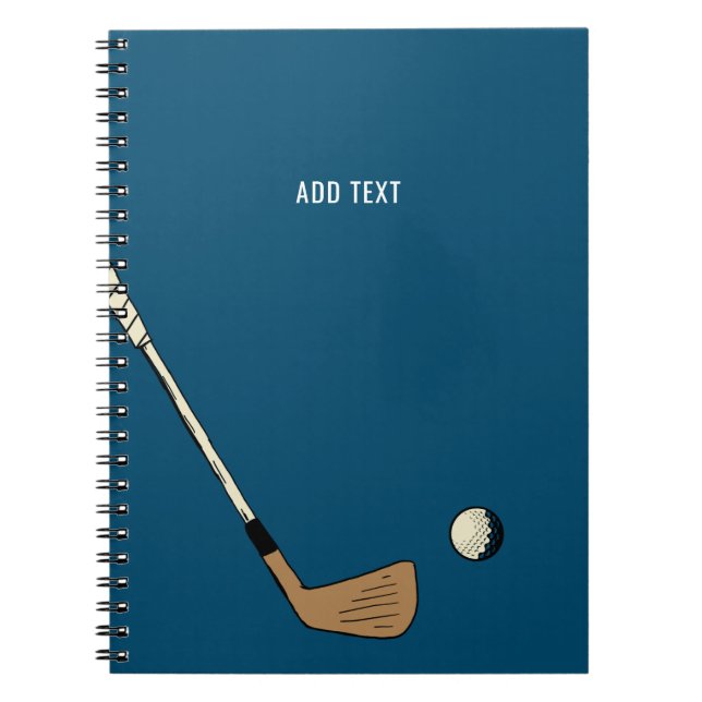 Blue Personlig Modern Vintage Golf Anteckningsbok (Framsidan)