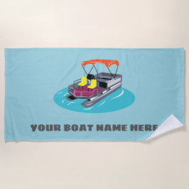 Blue Personlig Pontoon Boat Beach Towel