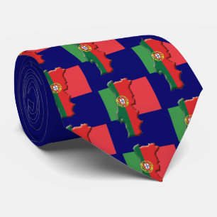 Blue Personlig PORTUGAL FLAGGA Monogram Neck Tie Slips
