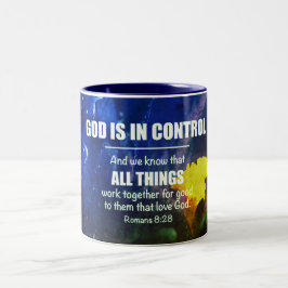 Blue Personlig ROMANS 8:28 Christian Två-Tonad Mugg