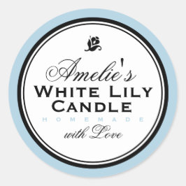 BLUE | PERSONLIG SOAP & CANDLE STICKER RUNT KLISTERMÄRKE