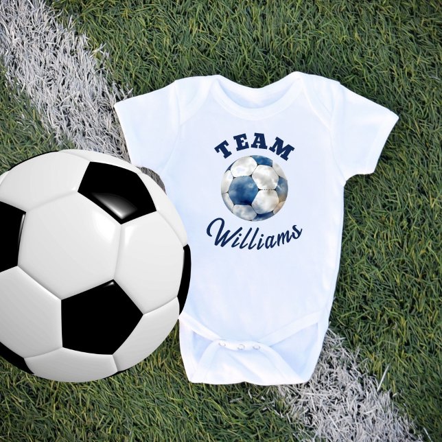 Blue Personlig Soccer Ball Boys Baby Bodydress T Shirt (Skapare uppladdad)