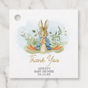 Blue Peter Rabbit Baby Shower Square Gåvor Etiketter