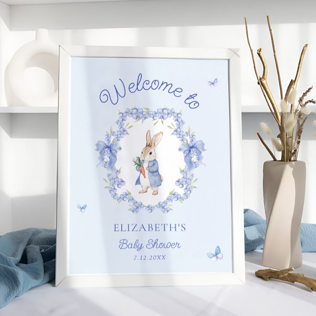 Blue Peter Rabbit Baby Shower Välkommen Poster (Skapare uppladdad)