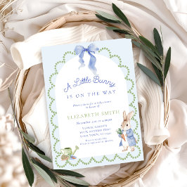 Blue Peter Rabbit Boy Baby Shower Inbjudningar