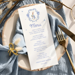 Blue Peter Rabbit Boy Baby Shower Meny